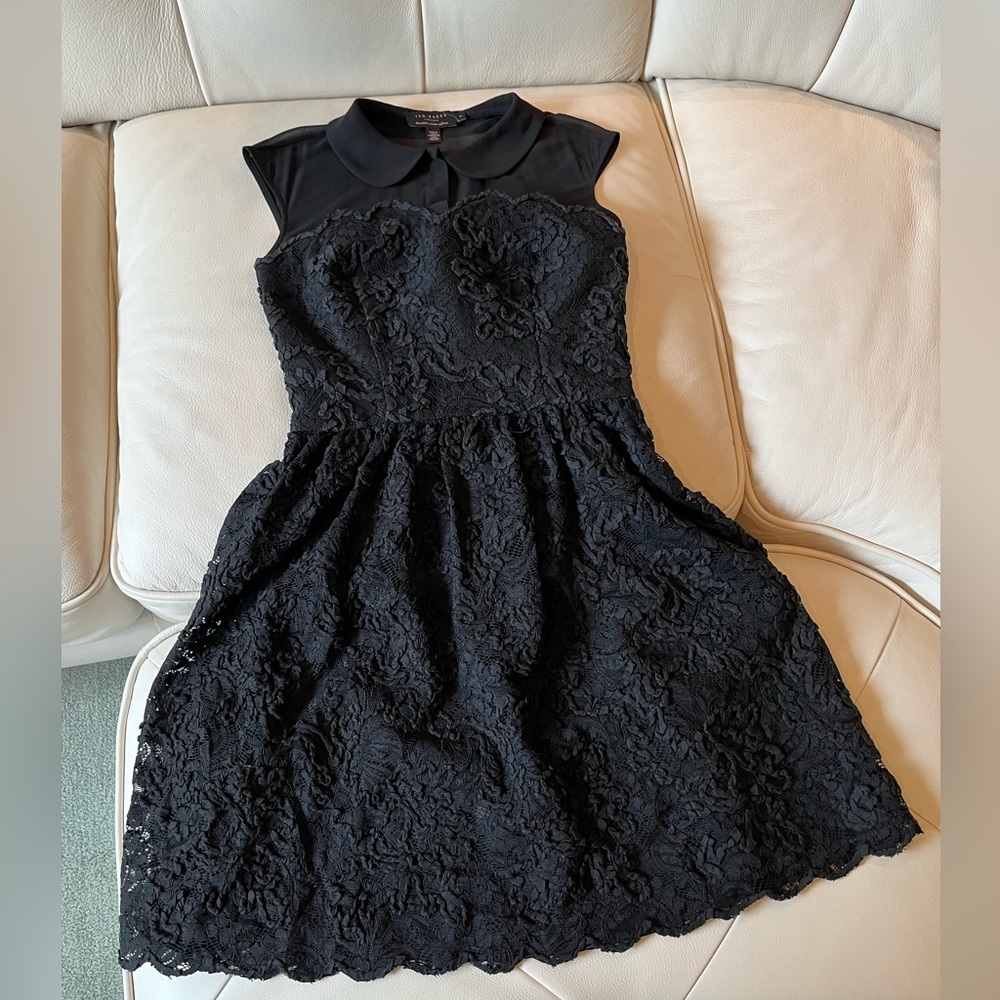 Ted Baker London Black Fit and Flare Mini Dress